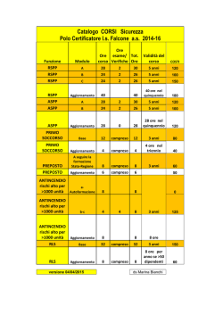 Catalogo CORSI Sicurezza Polo Certificatore I.s. Falcone a.s. 2014-16