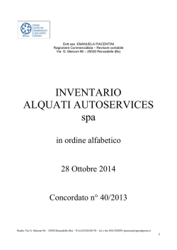 INVENTARIO ALQUATI AUTOSERVICES spa