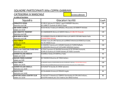 SQUADRE PARTECIPANTI XIIIa COPPA