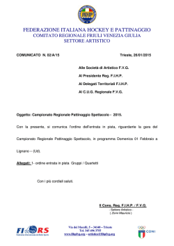 Ordine entrata in pista - FIHP, Comitato Regionale Friuli Venezia