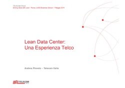 Lean Data Center: Una Esperienza Telco