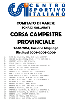 CORSA CAMPESTRE PROVINCIALE