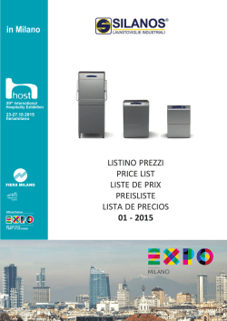 LISTINO PREZZI PRICE LIST LISTE DE PRIX PREISLISTE