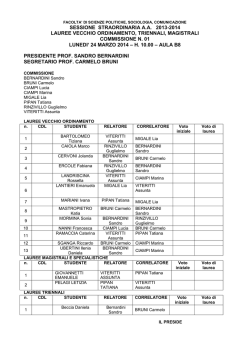 leggi - Universit&agrave; di Roma Sapienza: Facolt&agrave; di Sociologia