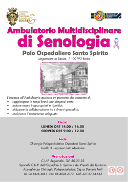 Opuscolo Ambulatorio Multidisciplinare di Senologia