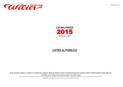 LISTINO PREZZI PRICE LIST LISTINO AL PUBBLICO