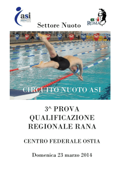 Settore Nuoto CIRCUITO NUOTO ASI 3^ PROVA