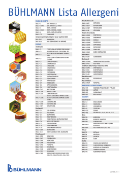 BÜHLMANN Lista Allergeni - BÜHLMANN Laboratories AG