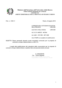 MM SS elenco convocati per cti 2 - Ufficio Scolastico Provinciale di