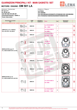 GUARNIZIONI PRINCIPALI / KIT - MAIN GASKETS / SET - lema