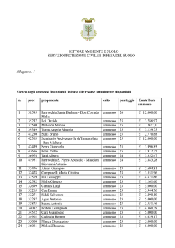 Elenco delle richieste ammesse