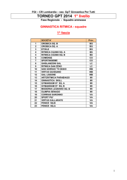 TORNEO GPT 2014 1&deg; livello - Comitato Regionale Lombardia F.G.I.