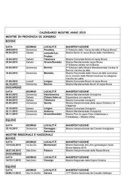 calendario manifestazioni 2015