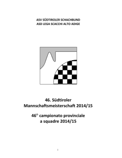 46. S&uuml;dtiroler Mannschaftsmeisterschaft 2014/15 46&deg; campionato
