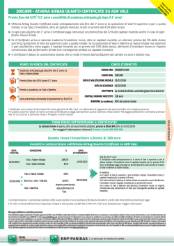 2001699 - ATHENA AIRBAG QuANTo CERTIFICATE Su ADR vALE