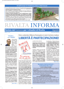 LIBERT&agrave; &egrave; PARTECIPAZIONE! - Comune di Rivalta di Torino