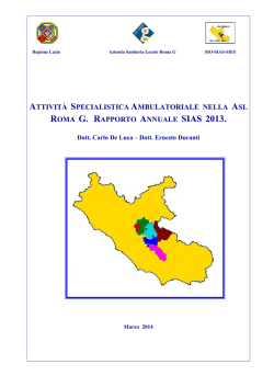 ROMA G. RAPPORTO ANNUALE SIAS 2013.