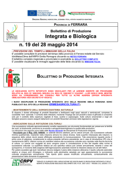 n&deg;19 bollettino integrato 28mag14