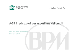 Paolo Testi &ndash; AQR implicazioni per la gestione dei crediti