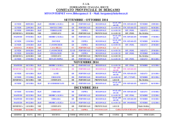 pubblicato calendario gare 2015
