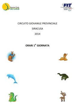 CIR RCUITO O O GIOV SI ORARI 1 VANILE RACUS 2014 1 GIO E