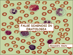 FALSE DIAGNOSI IN EMATOLOGIA
