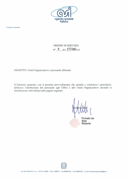 Ordine di Servizio n. 5 del 27-6-2014
