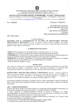 bando rspp 2015 - IIS "Luigi Angeloni"