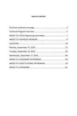 Chairmen welcome message ........................................................... 2