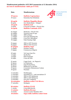 Manifestazioni podistiche ASTi 2015 (annunciate al 12 dicembre