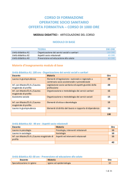 Piano formazione OSS