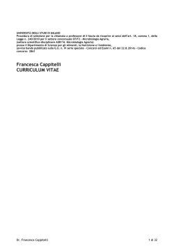 Francesca Cappitelli CURRICULUM VITAE