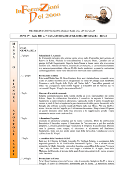 Informazioni Luglio 2014 n.7 - FDZ Istituto Figlie del Divino Zelo