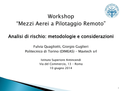 analisi di rischio: metodologie e considerazioni