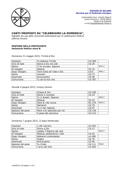 CANTI PROPOSTI SU “CELEBRIAMO LA