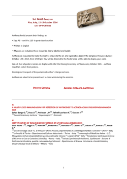 1 3rd EAVLD Congress Pisa, Italy, 12-15 October 2014