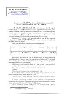 1 Breve disamina della CTU depositata nel