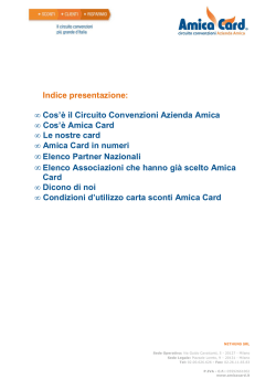 Amica Card in numeri