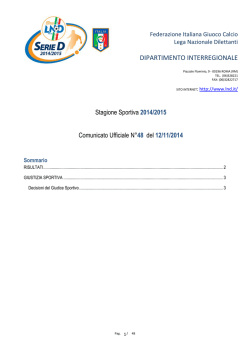 Giudice Sportivo - Lega Nazionale Dilettanti