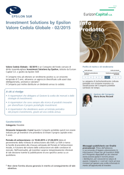 info Prodotto - Eurizoncapital