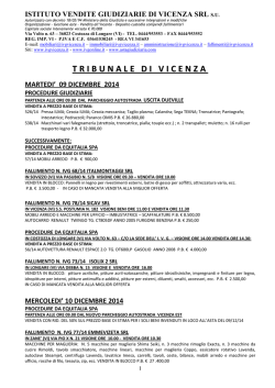 bollettino aste dicembre 2014 - Istituto Vendite Giudiziarie di Vicenza