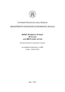 30 Years and 400 Papers After - Dipartimento di Scienze
