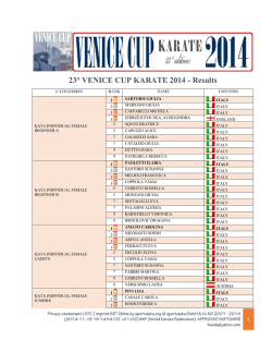 23° VENICE CUP KARATE 2014 - Results