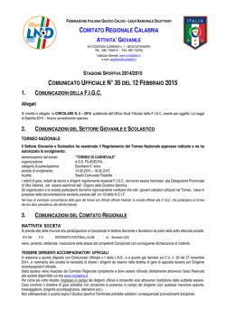 stagione sportiva 2014/2015 comunicato ufficiale n°35del