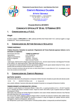 stagione sportiva 2014/2015 comunicato ufficiale n&deg;35del