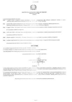 calendario relativo alla sessione straordinaria