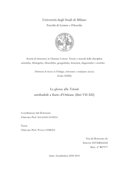 Università degli Studi di Milano Le glosse alla Tebaide attribuibili a