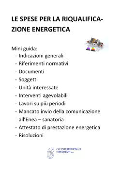 Mini guida alle spese per risparmio energetico