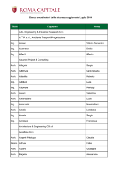 Elenco coordinatori della sicurezza aggiornato