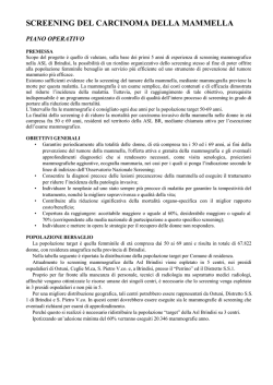 SCREENING DEL CARCINOMA DELLA MAMMELLA
